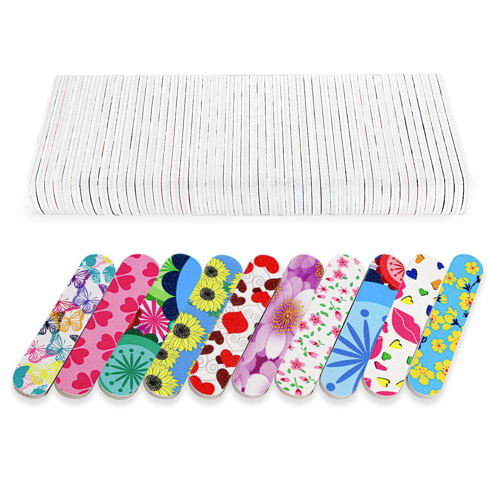 GigaGround mini nail files with flowery pattern for quick, colorful touch-ups on the go.