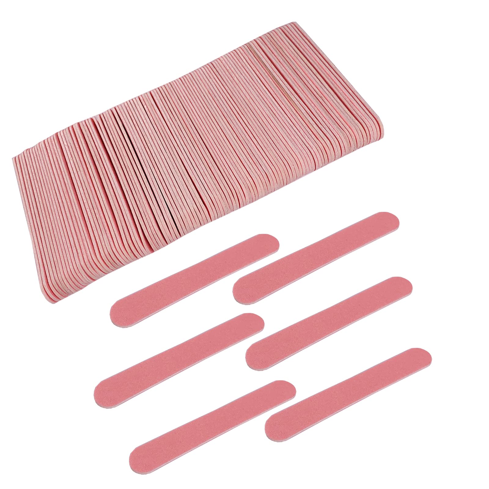 GigaGround pink mini wooden nail file, double-sided for home manicure with 180 grit