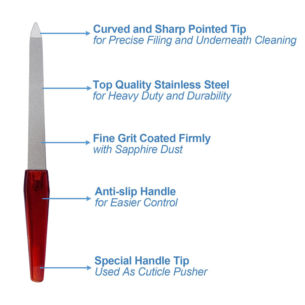 GigaGround stainless steel nail file with sapphire dust for long-lasting use