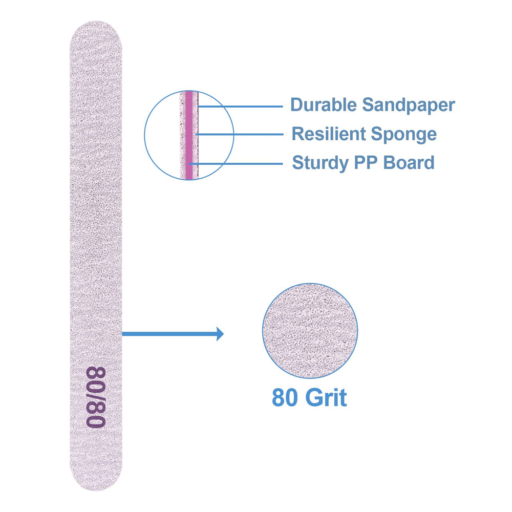 GigaGround square ergonomic nail file, 7.1 inches, easy to hold.