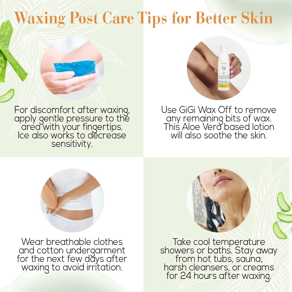 GiGi Wax Off remover at salon and home use supports flexible aftercare.