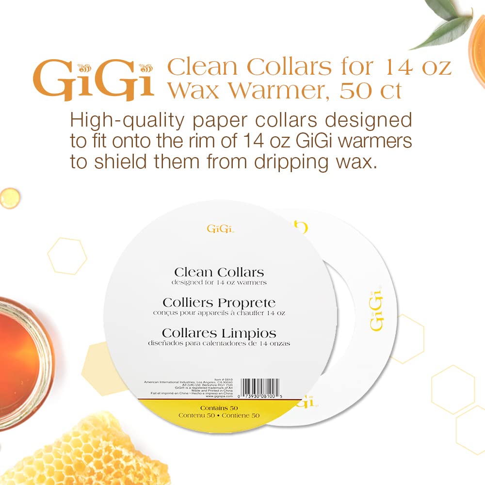 GIGI collar on wax can shows quick, tidy setup for less mess during waxing.