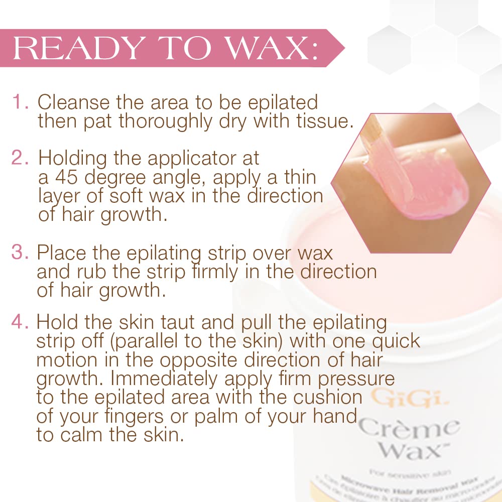 GIGI crème wax at-home waxing solution for convenient sessions.