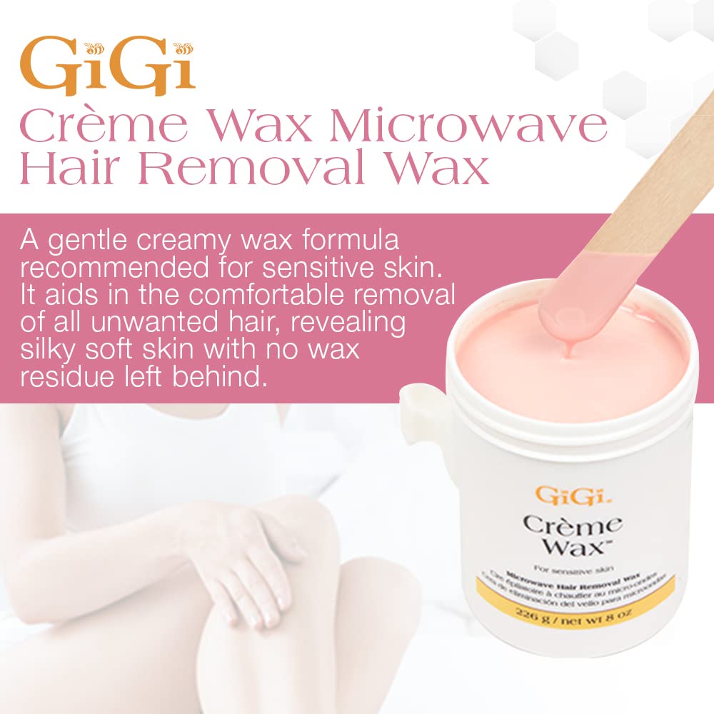 GIGI crème wax cream-rich formula nourishes skin during waxing.