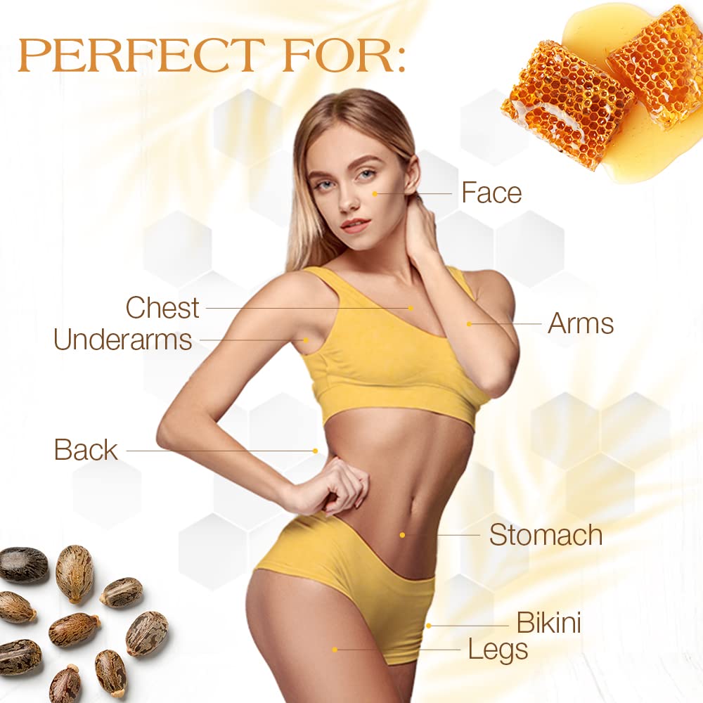GiGi Dark Honee Soft Wax close-up of honey-castor formula for moisturized post-wax skin.