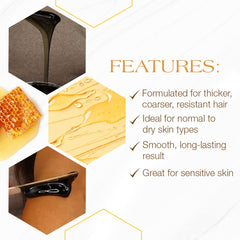 GiGi Dark Honee Soft Wax ready for salon or home waxing with cloth strips.