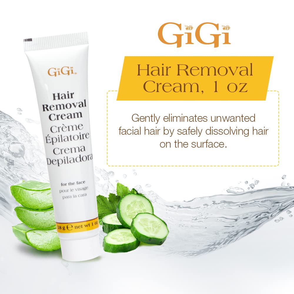 GIGI hair removal cream texture close-up, dissolves hair at the surface with smooth action.
