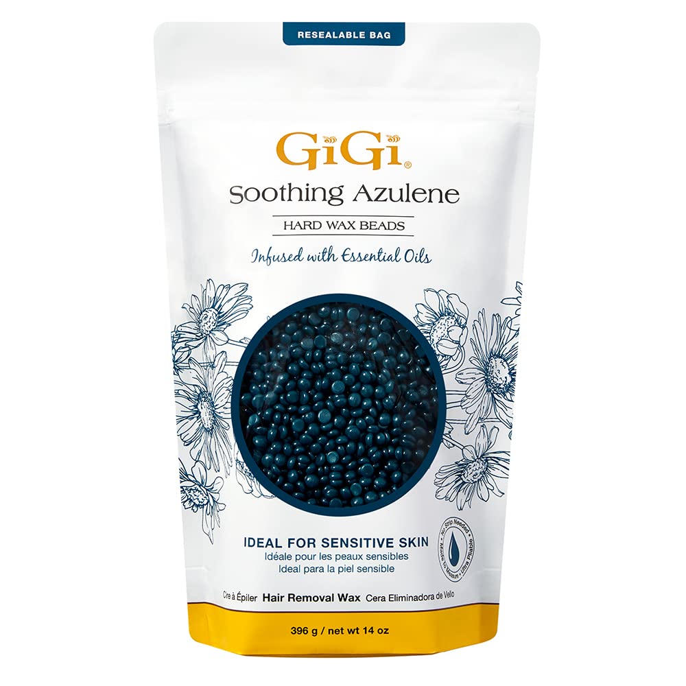 GIGI hard wax beads pack shot, highlighting value for at-home waxing.