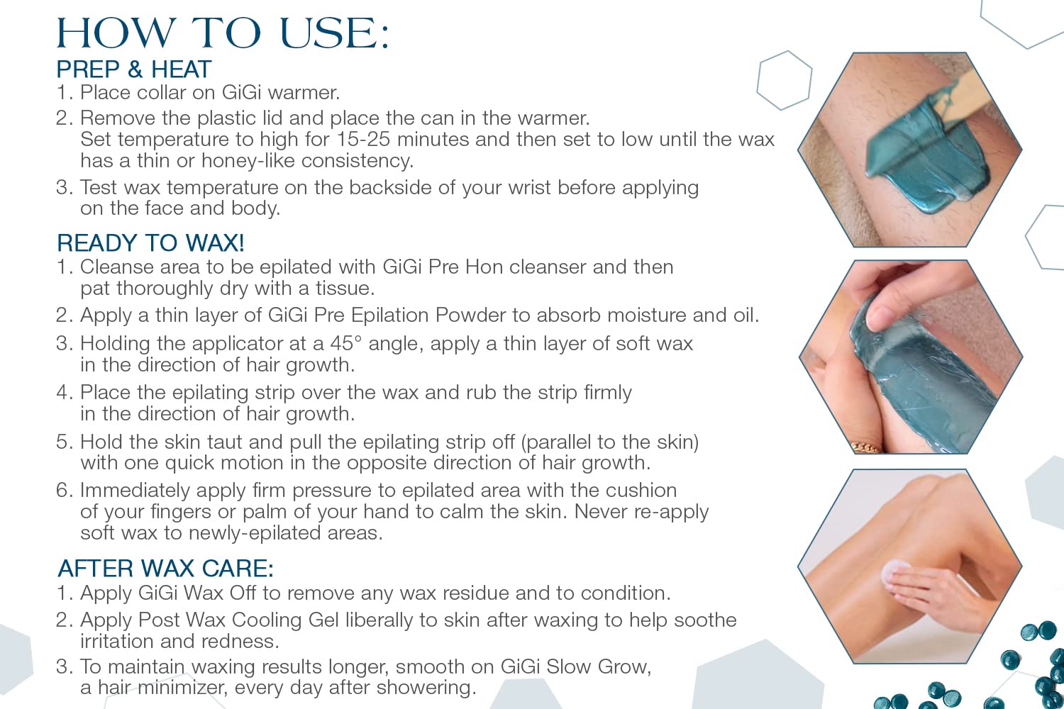 GIGI hard wax beads premium jar on bathroom counter for home waxing.