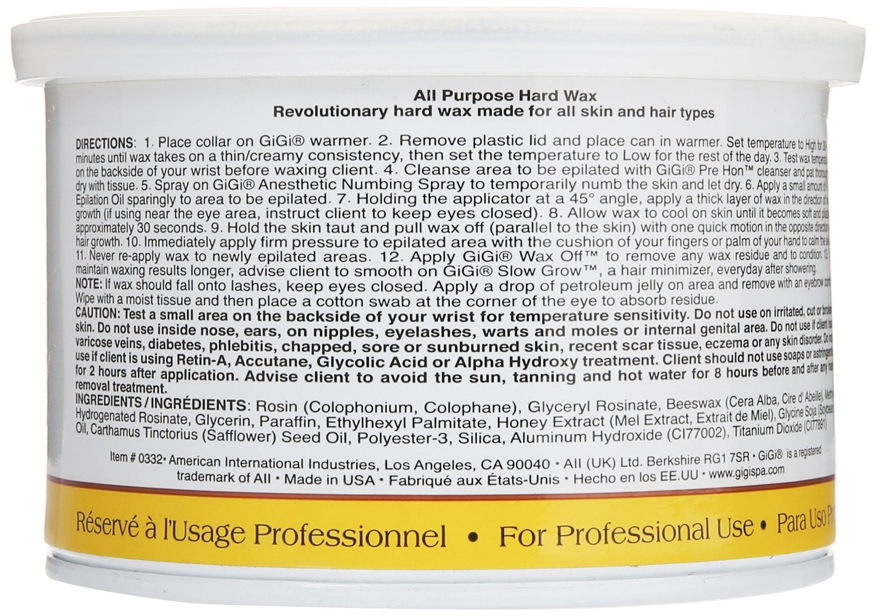 GIGI honey-infused wax being applied for gentle hair removal.
