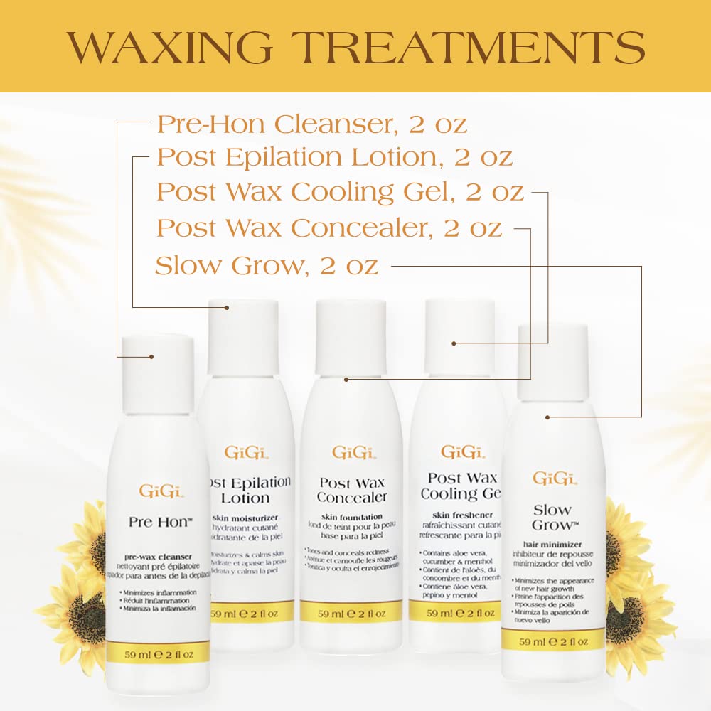 GIGI Mini Pro Waxing Kit skin-friendly honey and chamomile formulas.