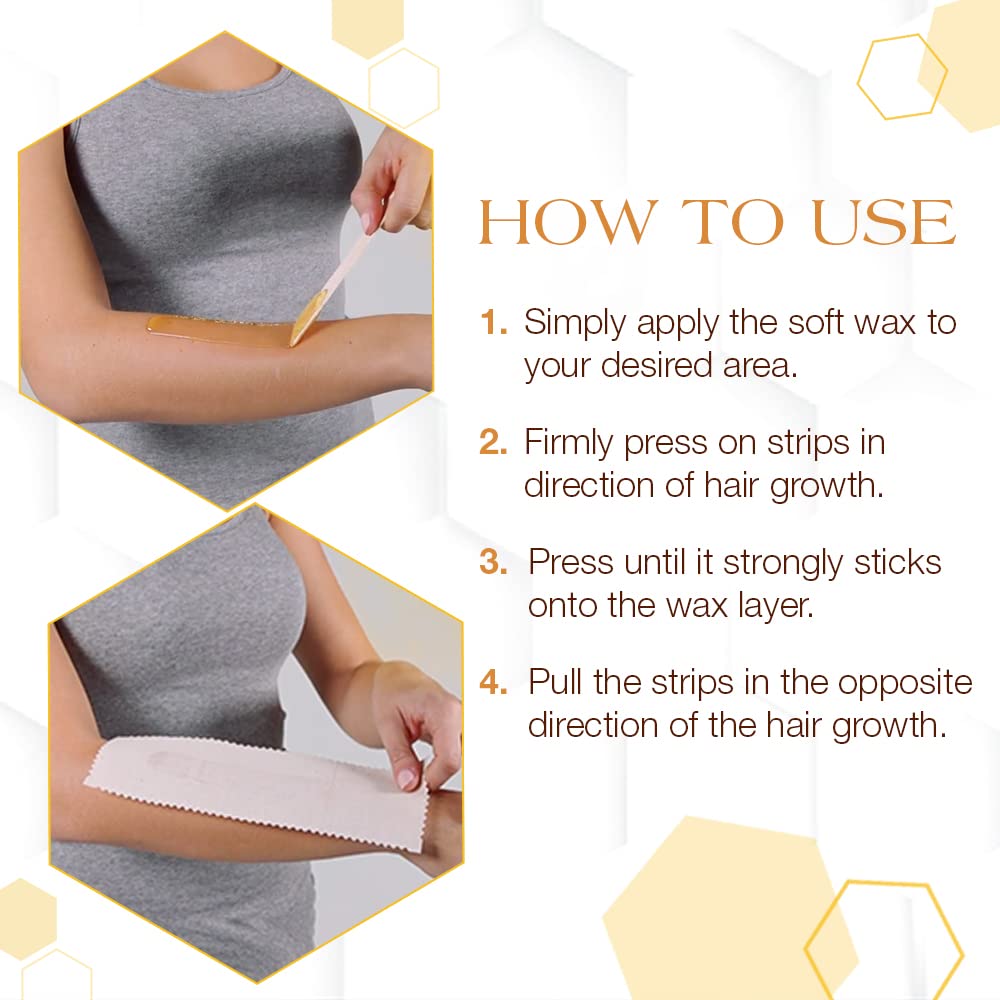 GIGI Natural Muslin Strips being applied by hand for precise waxing.