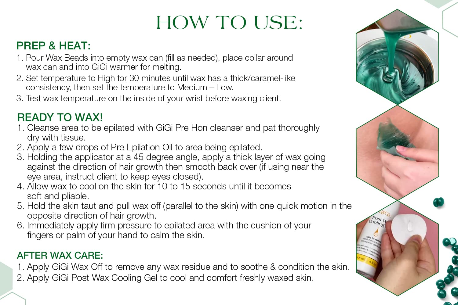 GIGI Nourishing Aloe beads exfoliate while moisturizing during waxing