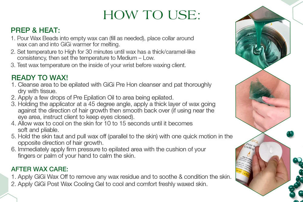 GIGI Nourishing Aloe beads exfoliate while moisturizing during waxing