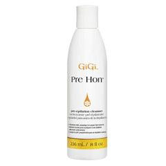 GIGI Pre Hon Pre-Epilation Cleanser bottle ready for waxing prep