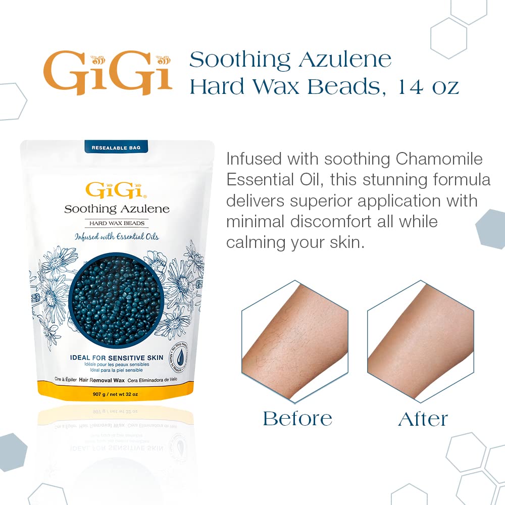 GIGI ultra-pliable wax beads ready for easy application.