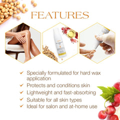 GIGI before-wax prep oil helps wax adhere to hairs.