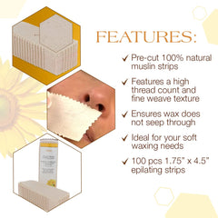 GIGI waxing strips in use with Honee wax for smooth results