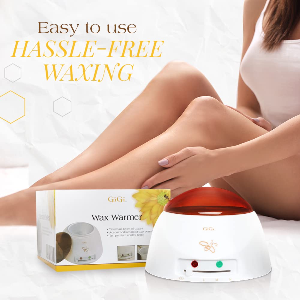 GiGi wax warmer clear cover shows melting progress while protecting wax.