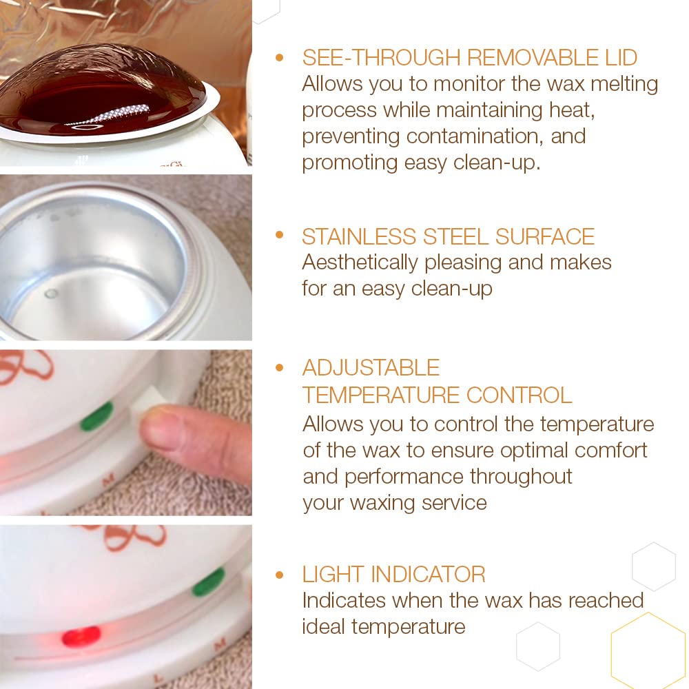 GiGi wax warmer removable lid simplifies cleaning after sessions.