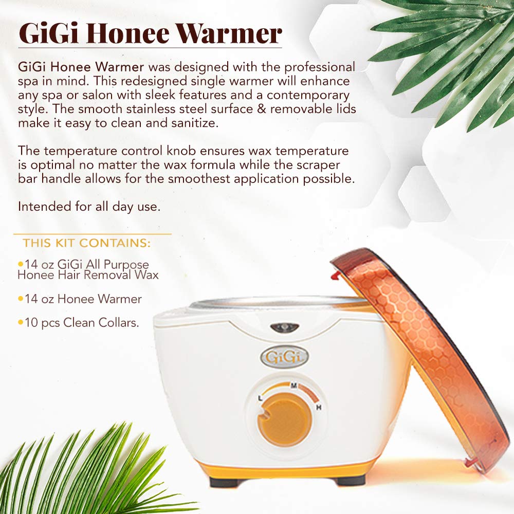 GIGI All Purpose Honee wax can demonstrates versatile waxing options at salon.