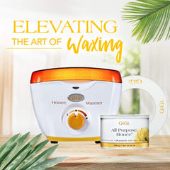 GIGI Honee Wax Warmer top view highlighting easy temperature control for consistent melting.