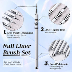 Giifnonnt nail art brush 11mm blue handle for filling larger areas with control.