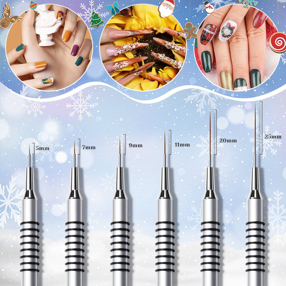 Giifnonnt nail art brush 7mm blue handle for smooth striping and color fills.