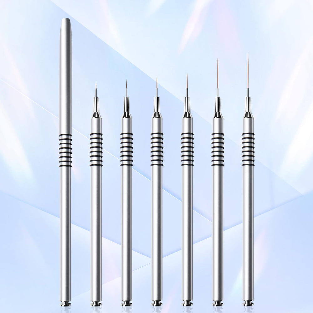 Giifnonnt nail art brush set blue metal handle storage keeps tools organized.