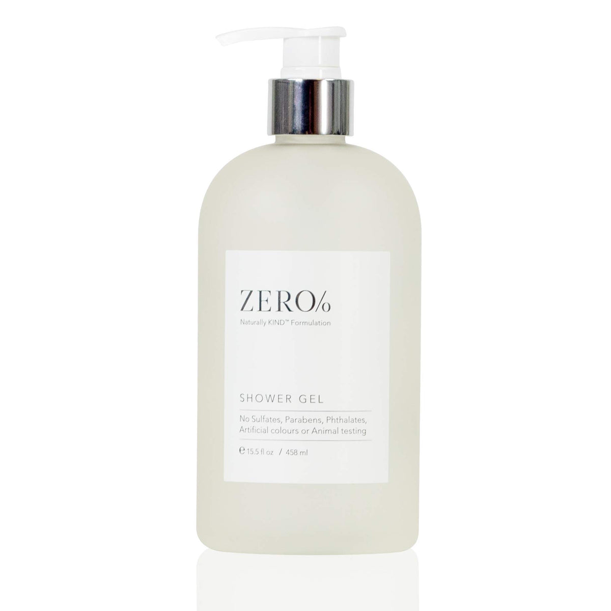 Gilchrist & Soames Zero% gel bottle front with paraben- and sulfate-free cleansing.