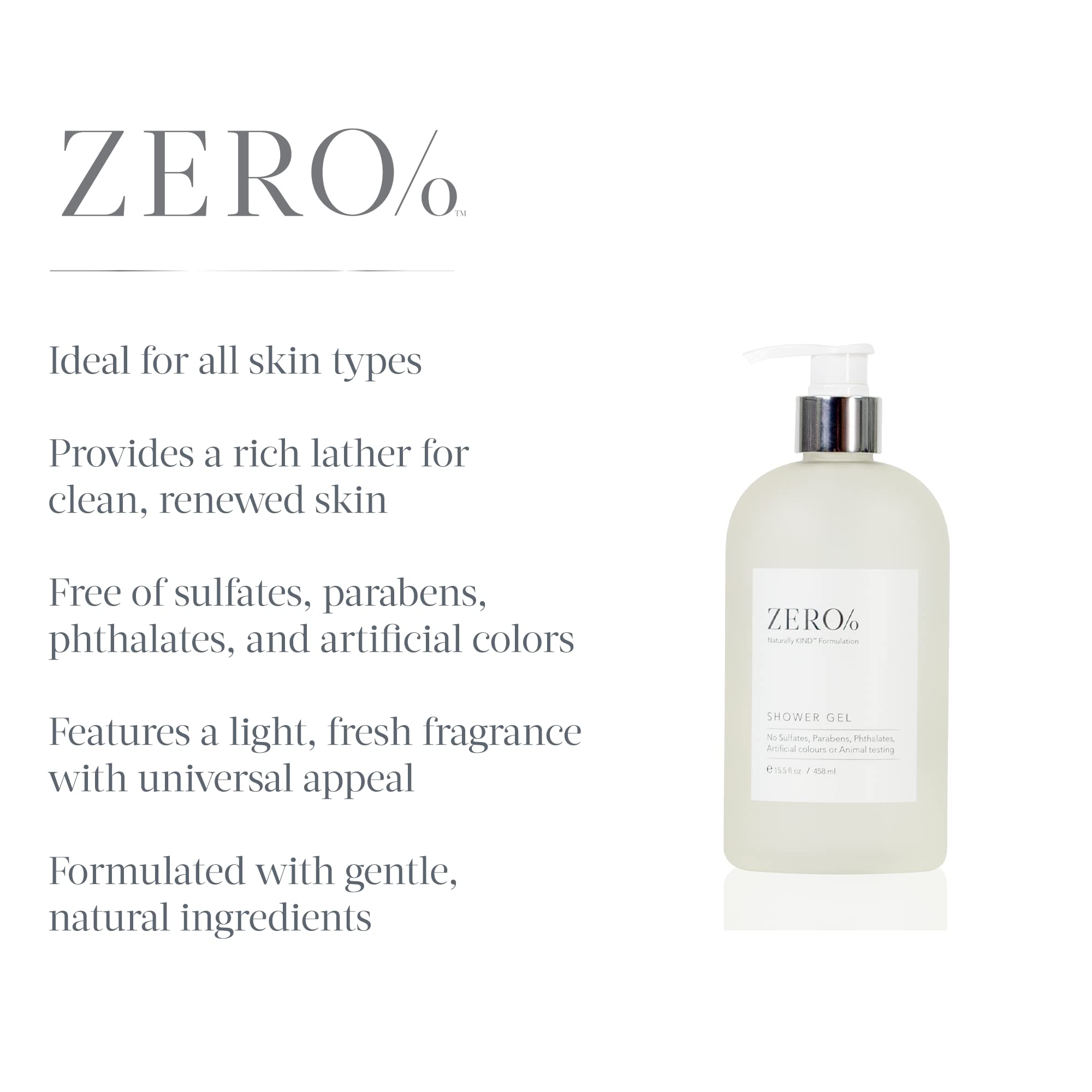 Gilchrist & Soames Zero% gel label closeup showing fragrance and free ingredients.