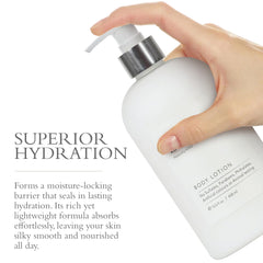 Texture swatch of Gilchrist & Soames Zero% Body Lotion shows light, quick-absorbing cream