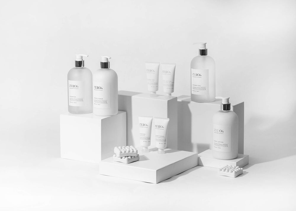 Gilchrist & Soames Zero% Shampoo daily routine shot supports easy cleansing.