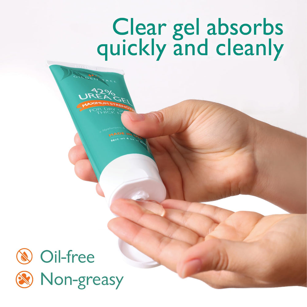GILDEN TREE Urea Gel 42% suaviza uñas gruesas para facilitar el recorte.