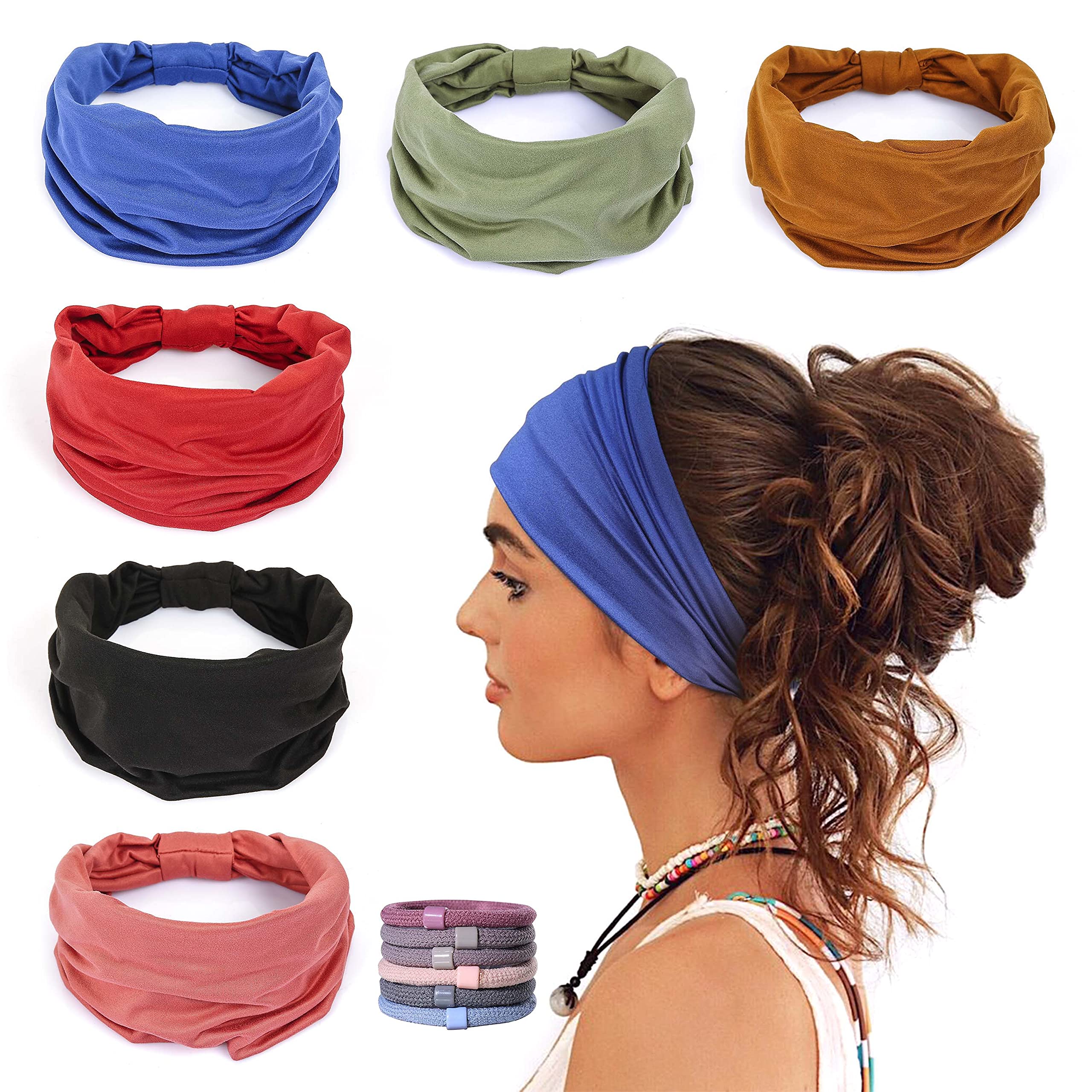 GiLi banda cabeza ancha para yoga: absorbe sudor y mantiene el cabello fuera de la cara.