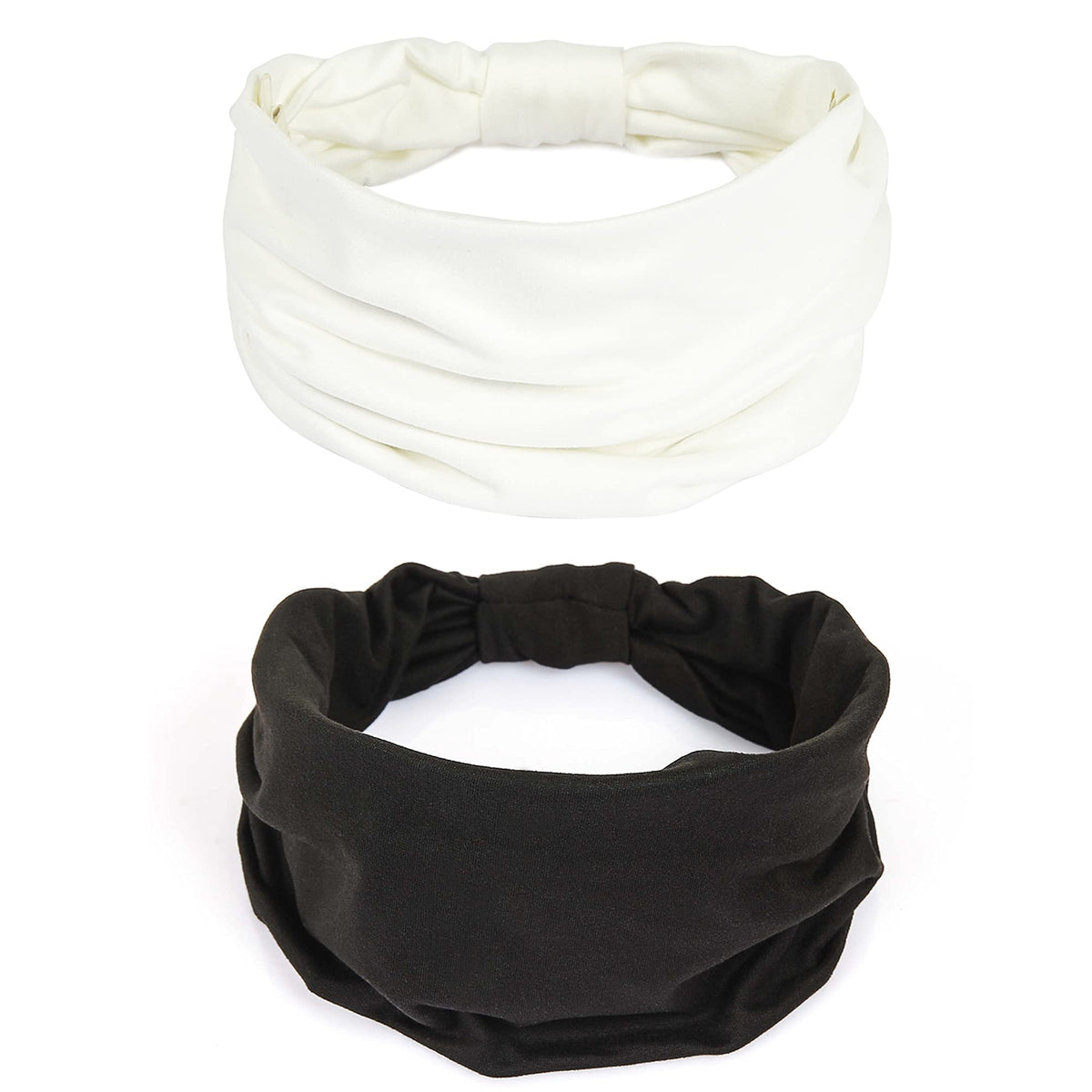 GiLi wide headband white close-up; soft absorbent fabric for sweat control