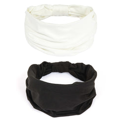 GiLi wide headband white close-up; soft absorbent fabric for sweat control