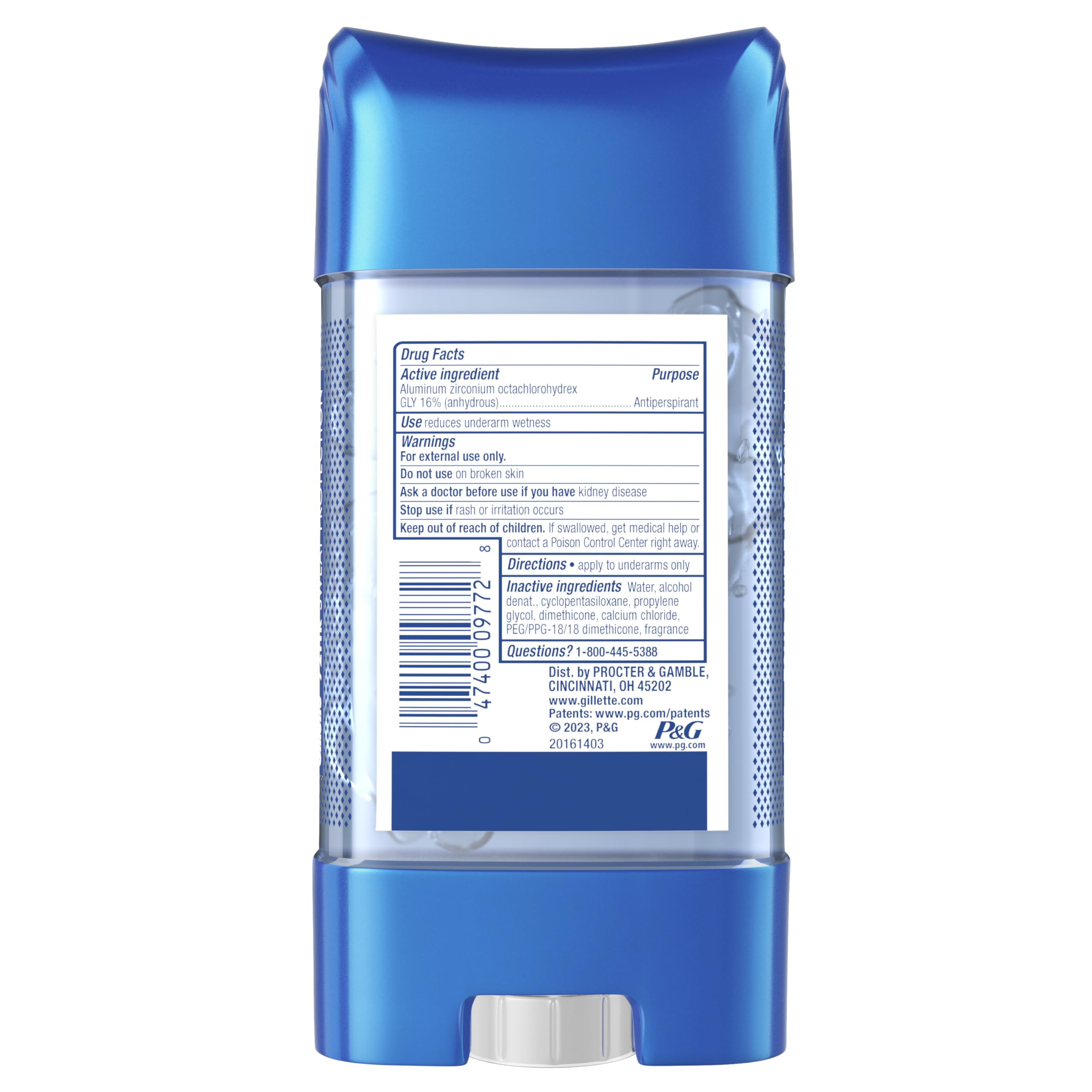 Gillette Advanced Clear Gel Cool Wave box, ready-to-use daily antiperspirant for busy mornings.