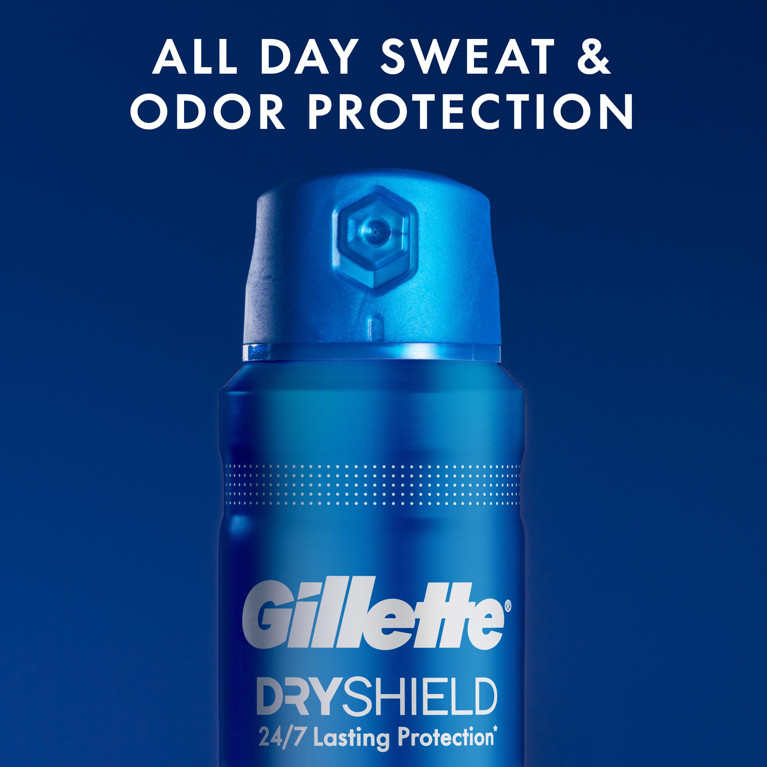 Anti-white mark technology in Gillette Dry Spray reduces residue