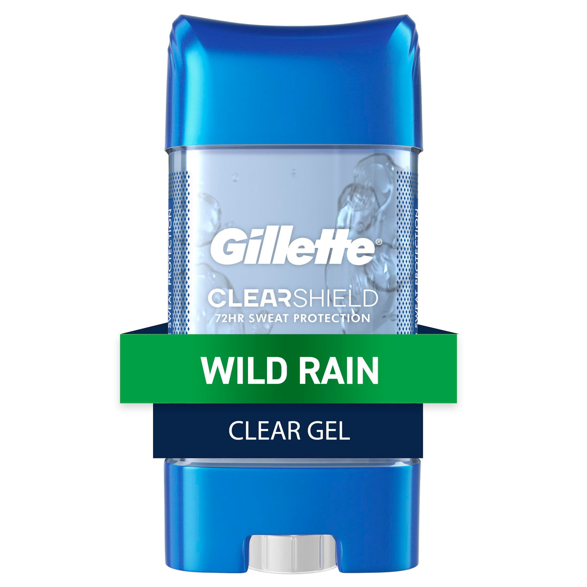 Gillette antitranspirante para hombres en gel claro con aroma Wild Rain.