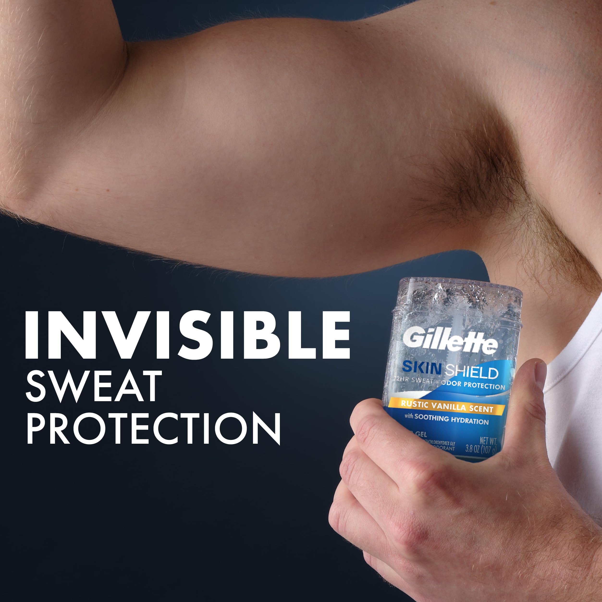 Gillette antitranspirante gel claro: fragancia vainilla rústica suave.