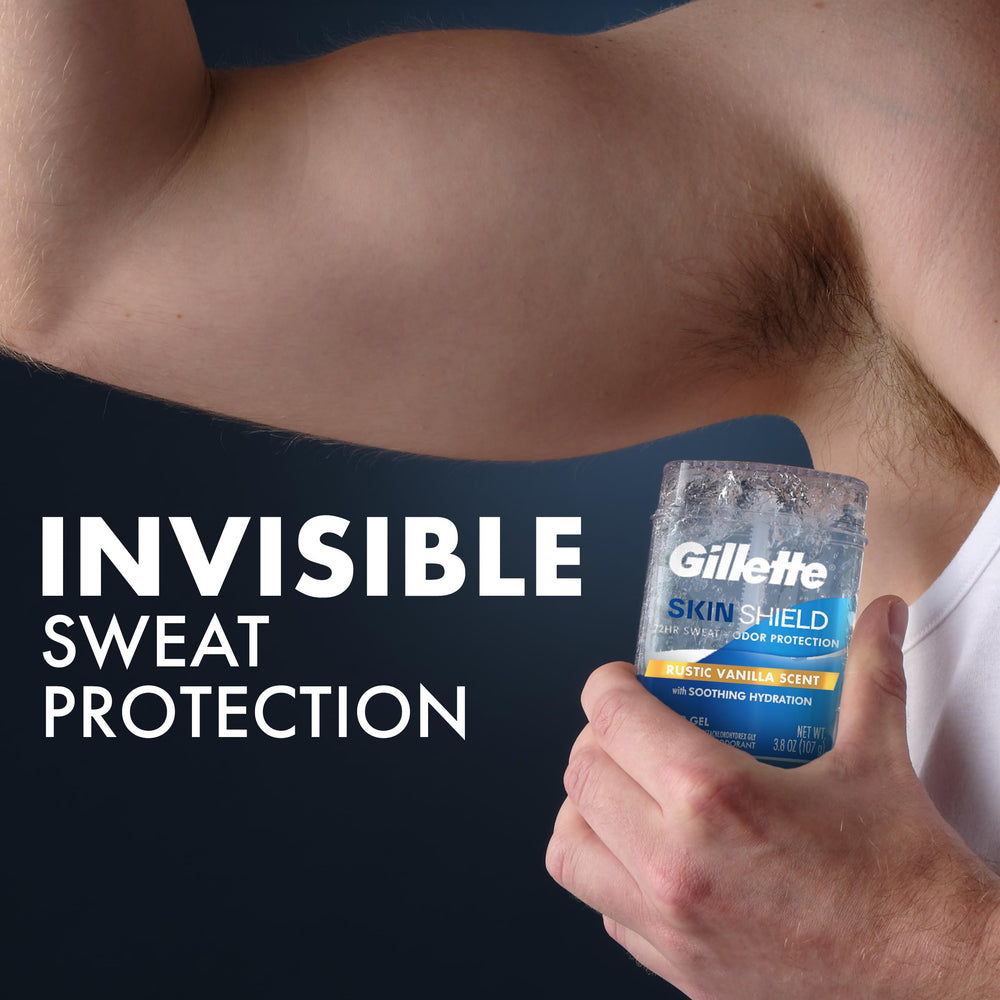 Gillette antitranspirante gel claro: fragancia vainilla rústica suave.