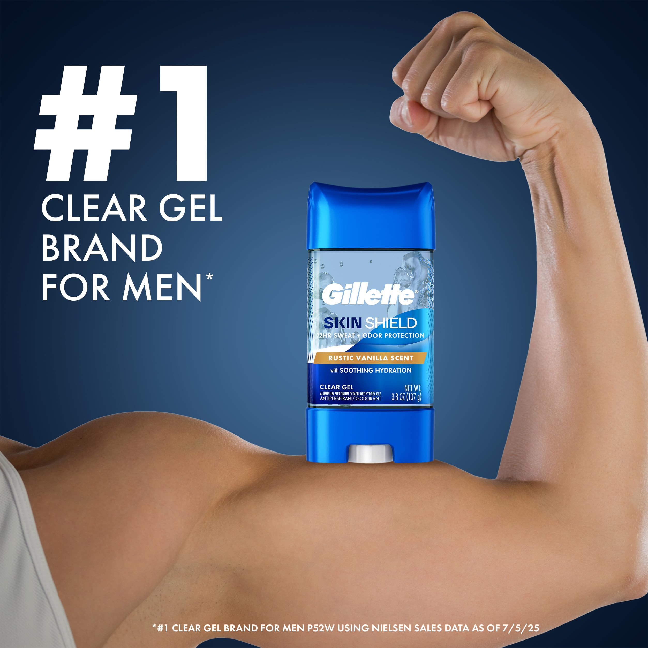 Gillette antitranspirante: una sola aplicación dura todo el día, frescura continua.
