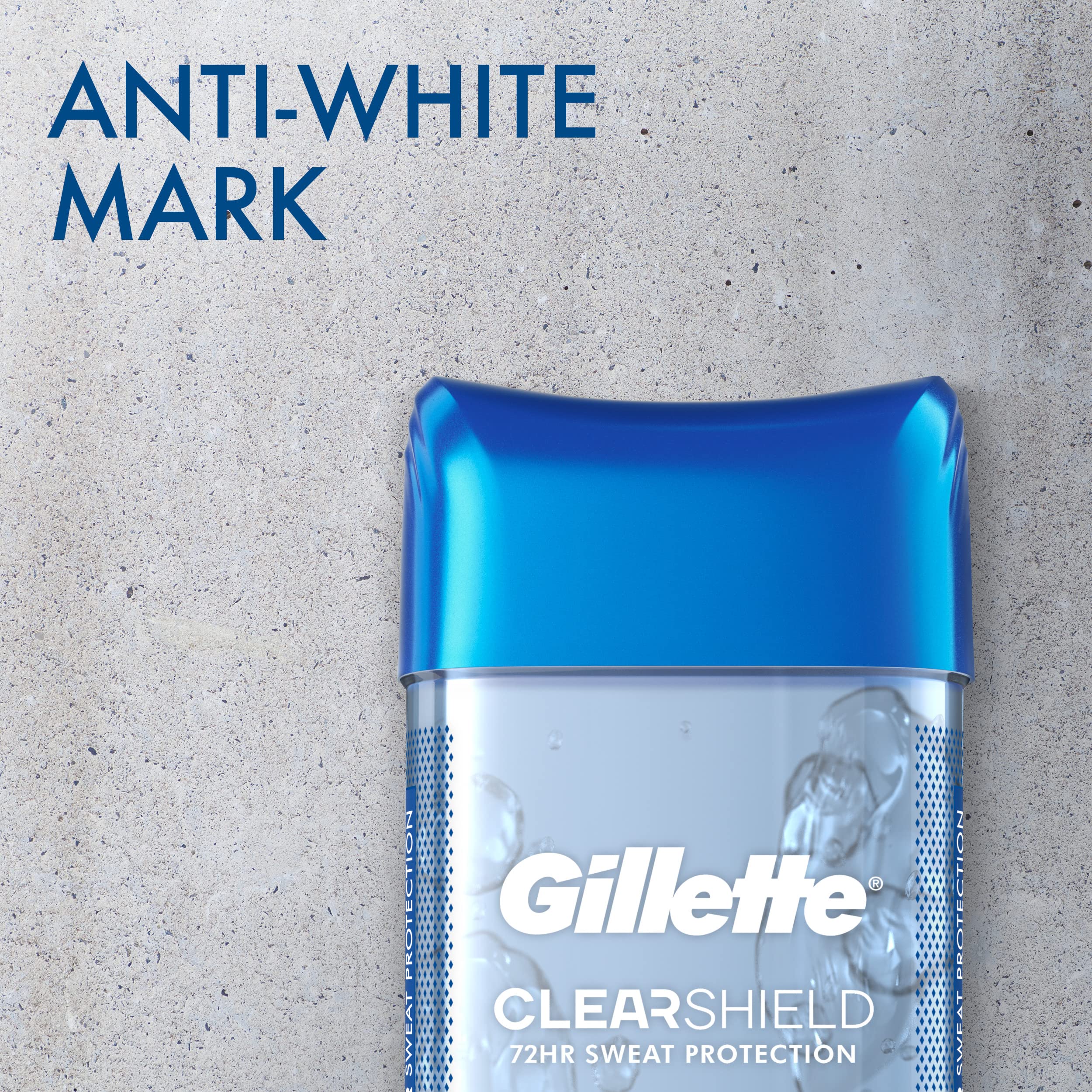 Aplicación suave del gel claro de Gillette para sensación seca.