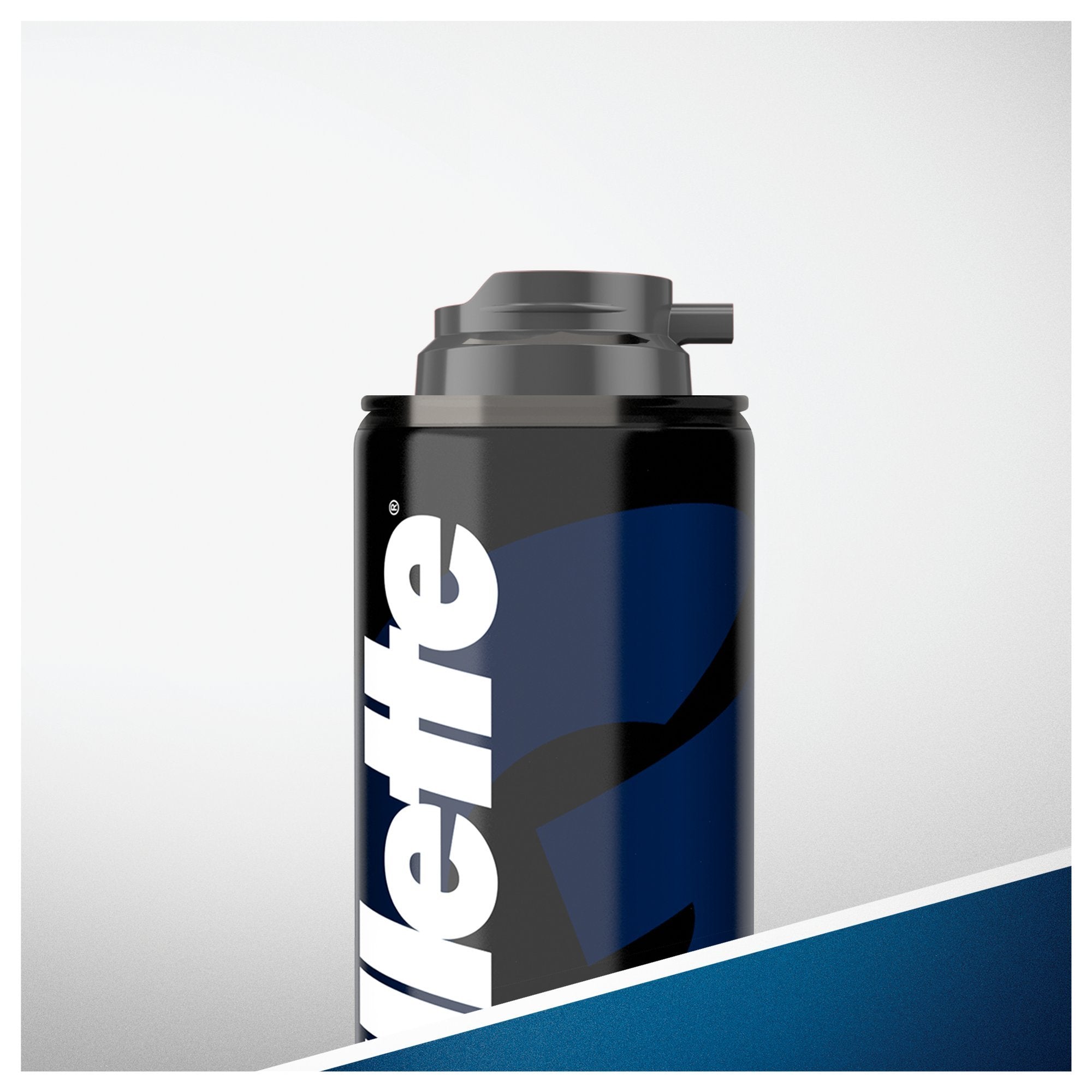 Gillette Classic Sensitive Skin foam dispense action shown in easy-squeeze bottle