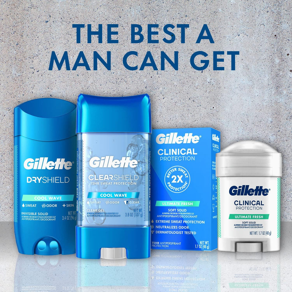 Cool Wave scent label on Gillette Clinical Clear Gel packaging.