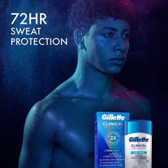 Gillette Clinical Clear Gel multipack back view with size and usage info.