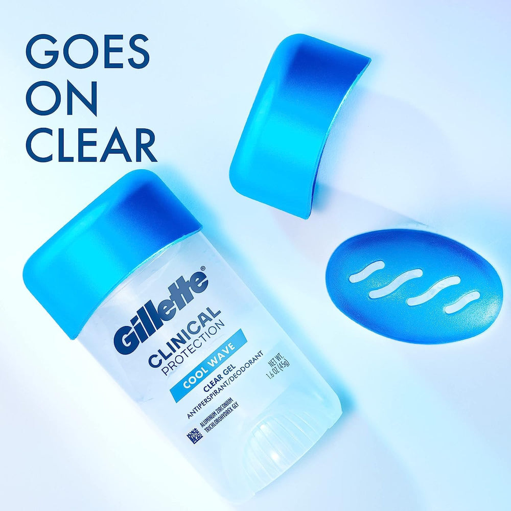 Close-up of Gillette Clinical Clear Gel texture suggesting smooth, clear application.