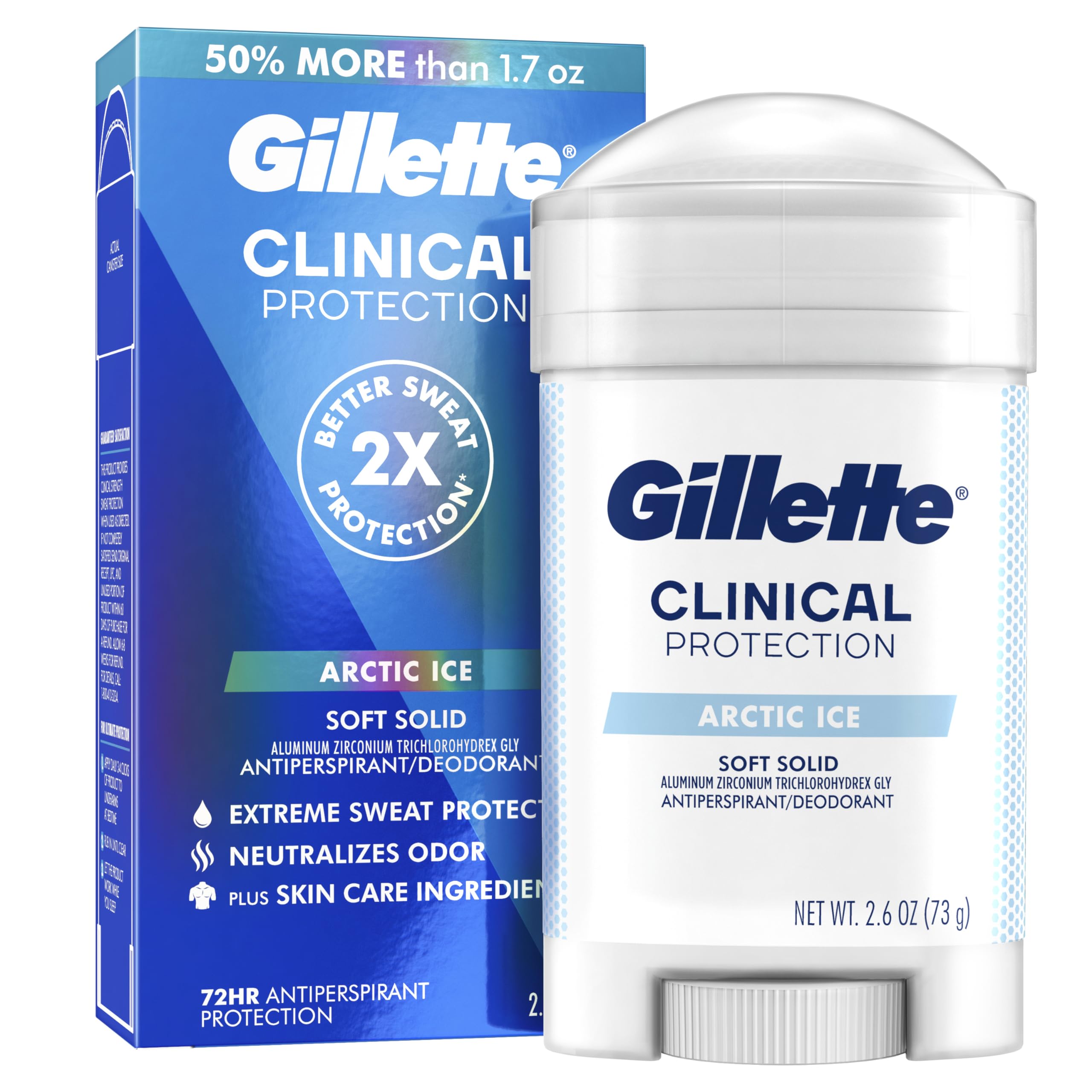 Gillette Clinical para hombres, bote desodorante con protección duradera.