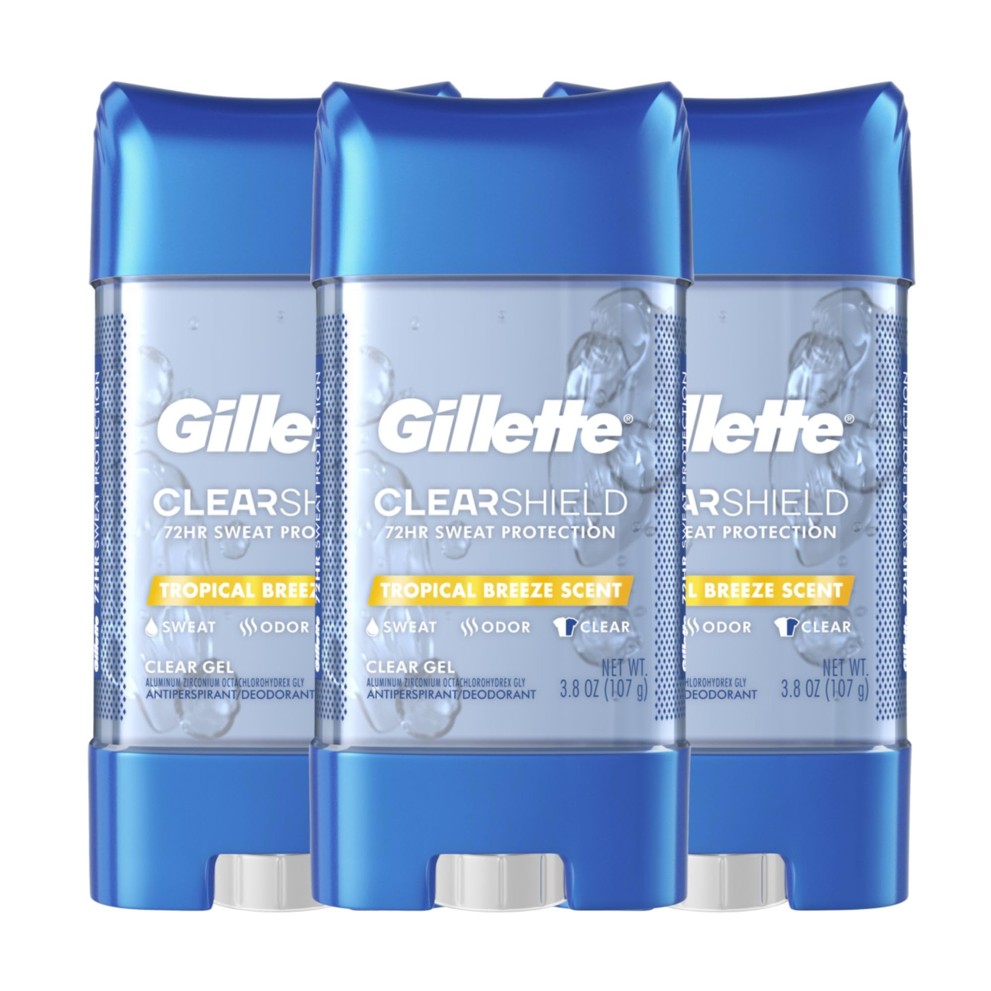Desodorante Gillette: gel claro, 72h, protección contra sudor y olor